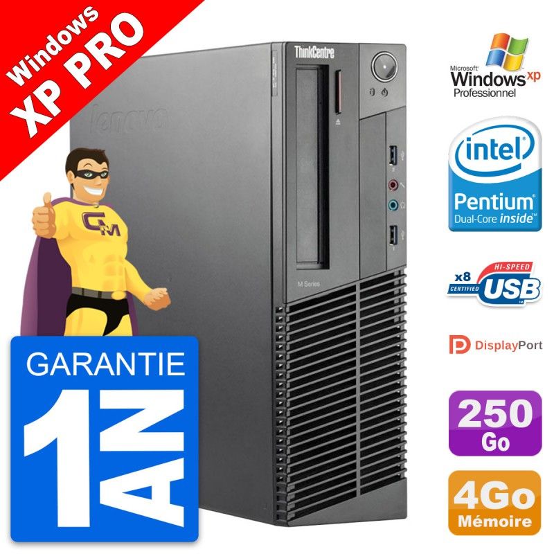 Lenovo ThinkCentre M92p SFF Desktop PC - Intel G630, 4GB RAM, 250GB HDD, Windows XP