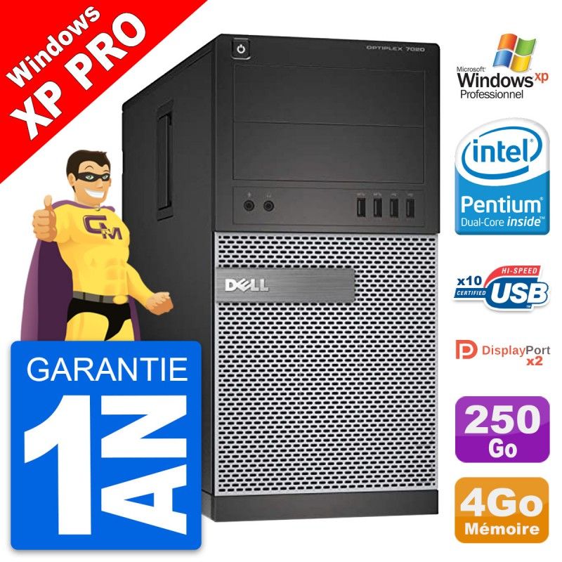 Dell Optiplex 7020 Desktop PC - Intel Core i3-4170, 4GB RAM, 250GB HDD, Windows XP Professional