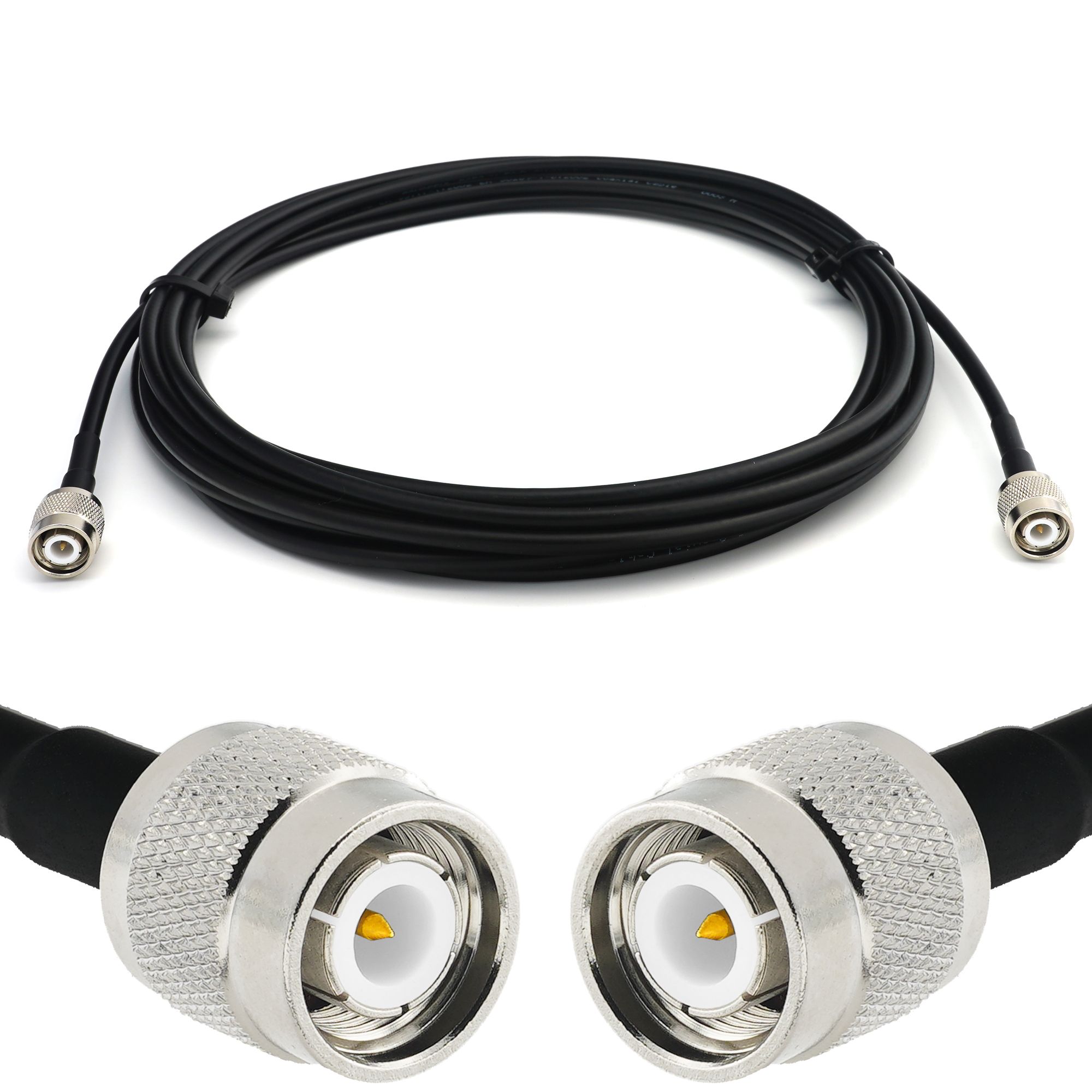RANGEFUL TNC Male to TNC Male 50cm Coaxial Cable RG58 50 Ohm - Low Loss Extension Cable for Antenna CB Radio Amateur Wireless Radio WIFI Adapter UHF VHF