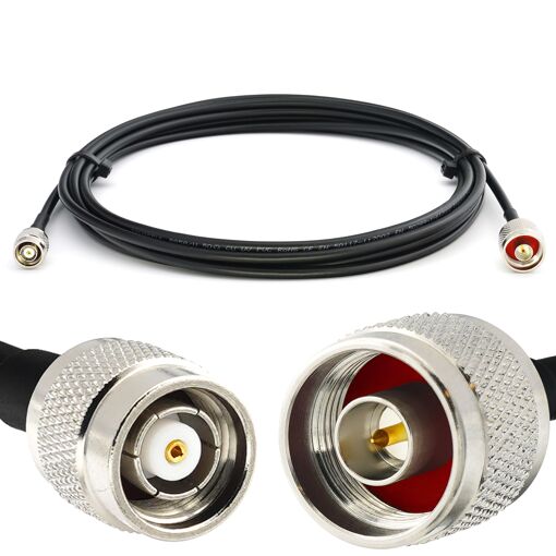 Câble coaxial RP-TNC mâle vers N mâle 5m RG58/U à faible perte - rallonge d'extension