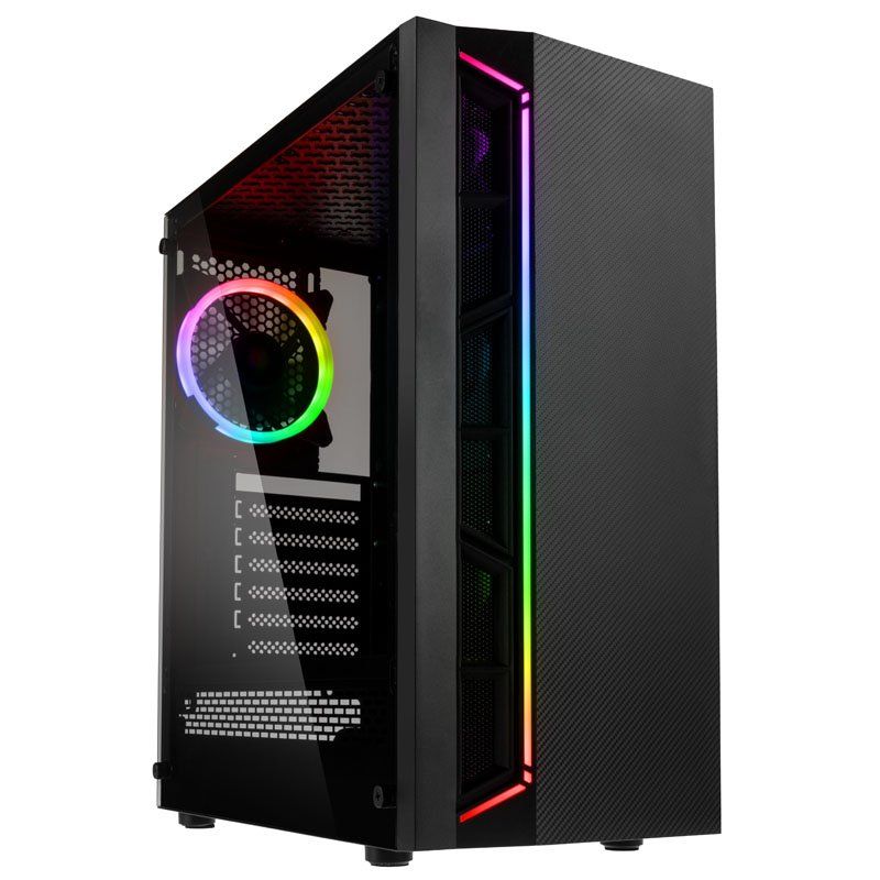 Kolink Inspire K7 RGB Mid-Tower ATX PC Case with Glass Panels - Black