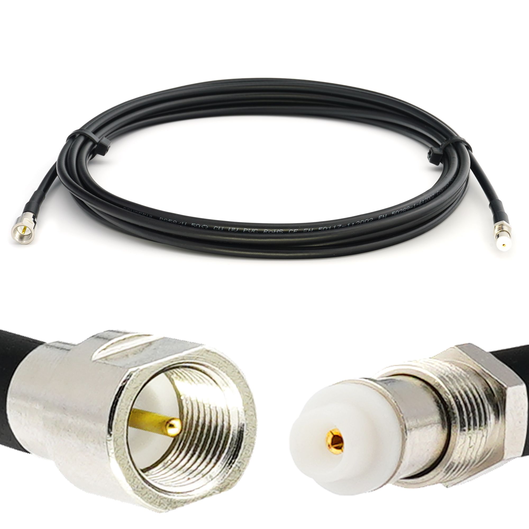 RANGEFUL FME Male to FME Female 1m RG58 Coaxial Cable - Low Loss 50 Ohm Extension Cord for Router, LTE/GSM Amplifier, 4G/5G/6G Hotspot