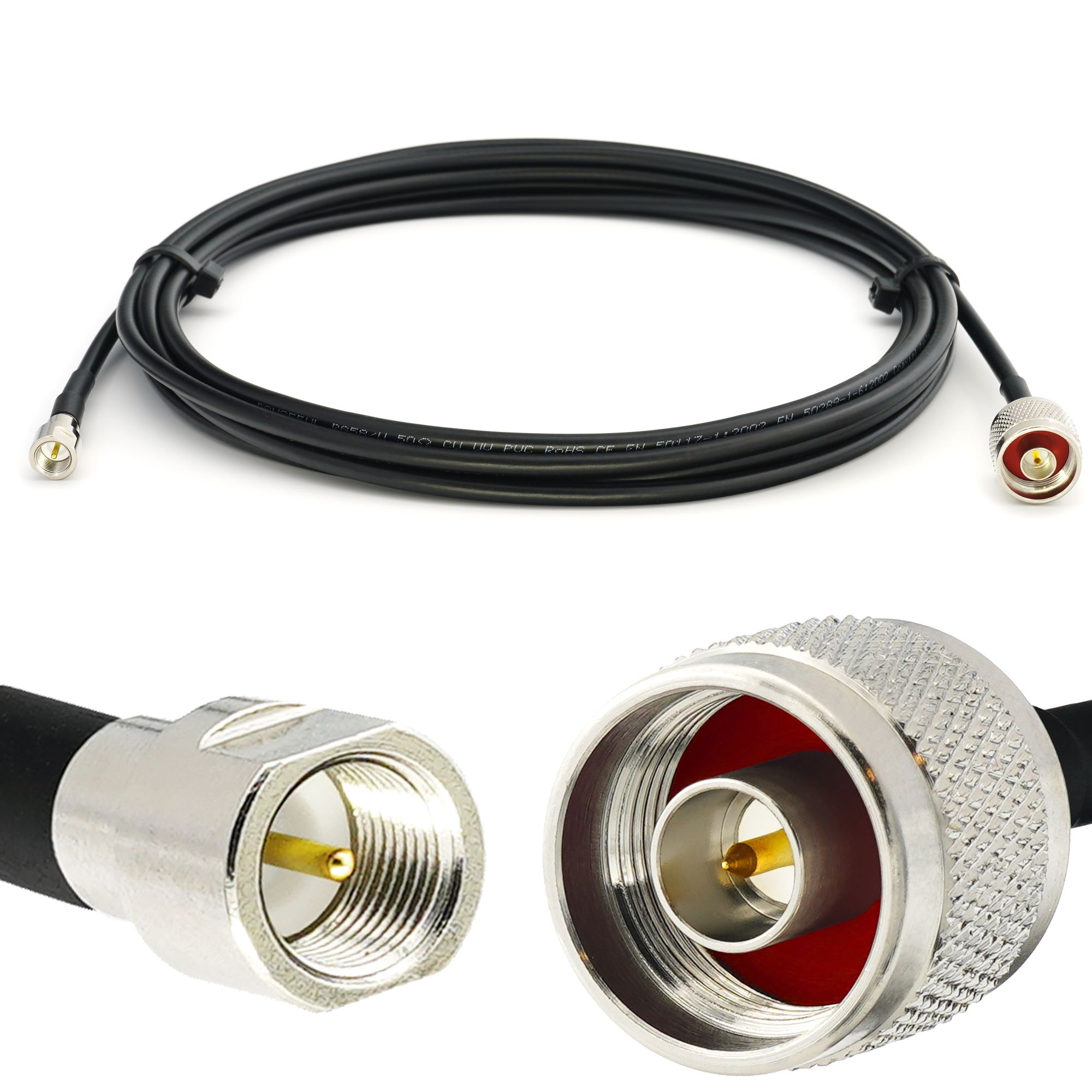 Câble coaxial FME Mâle vers N Mâle de 20 mètres RG58/U à faible perte - rallonge pour routeur antenne LTE GSM amplificateur 4G 5G 6G hotspot LTE