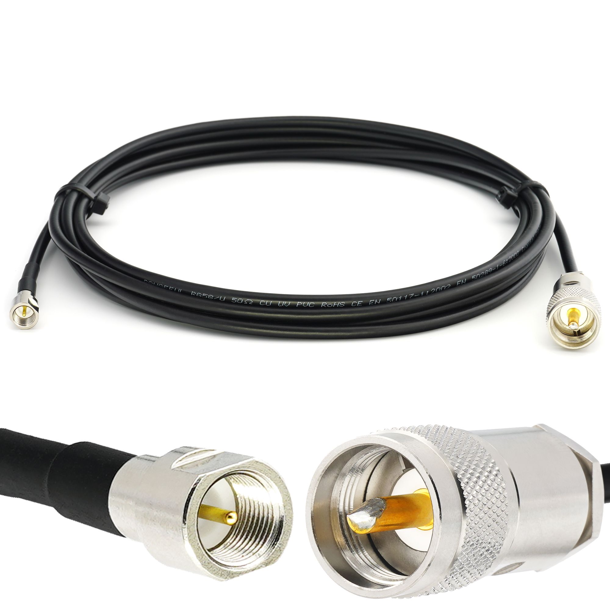 RANGEFUL FME to PL259 30cm UHF Coaxial Cable RG58/U - Weather Resistant - Ham Radio Antenna Cable Extension