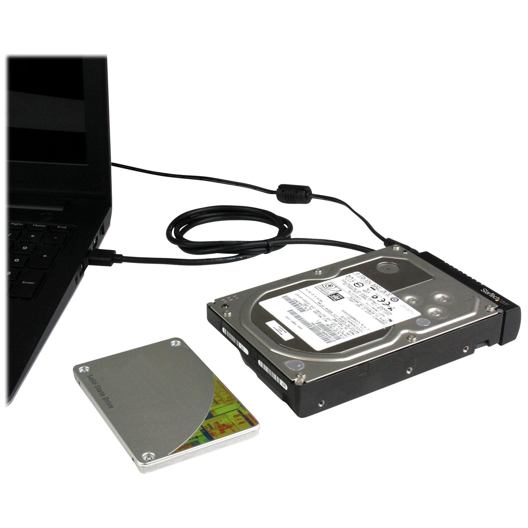 Startech Câble adaptateur USB 3.1 (10 Gb/s) pour disques durs / SSD SATA III 6 Gb/s de 2,5" et 3,5" - Adaptateur USB 3.1 vers HDD SATA - Contrôleur de stockage - 2.5", 3.5" - SATA 6Gb/s - USB 3.1 (Gen 2) - noir