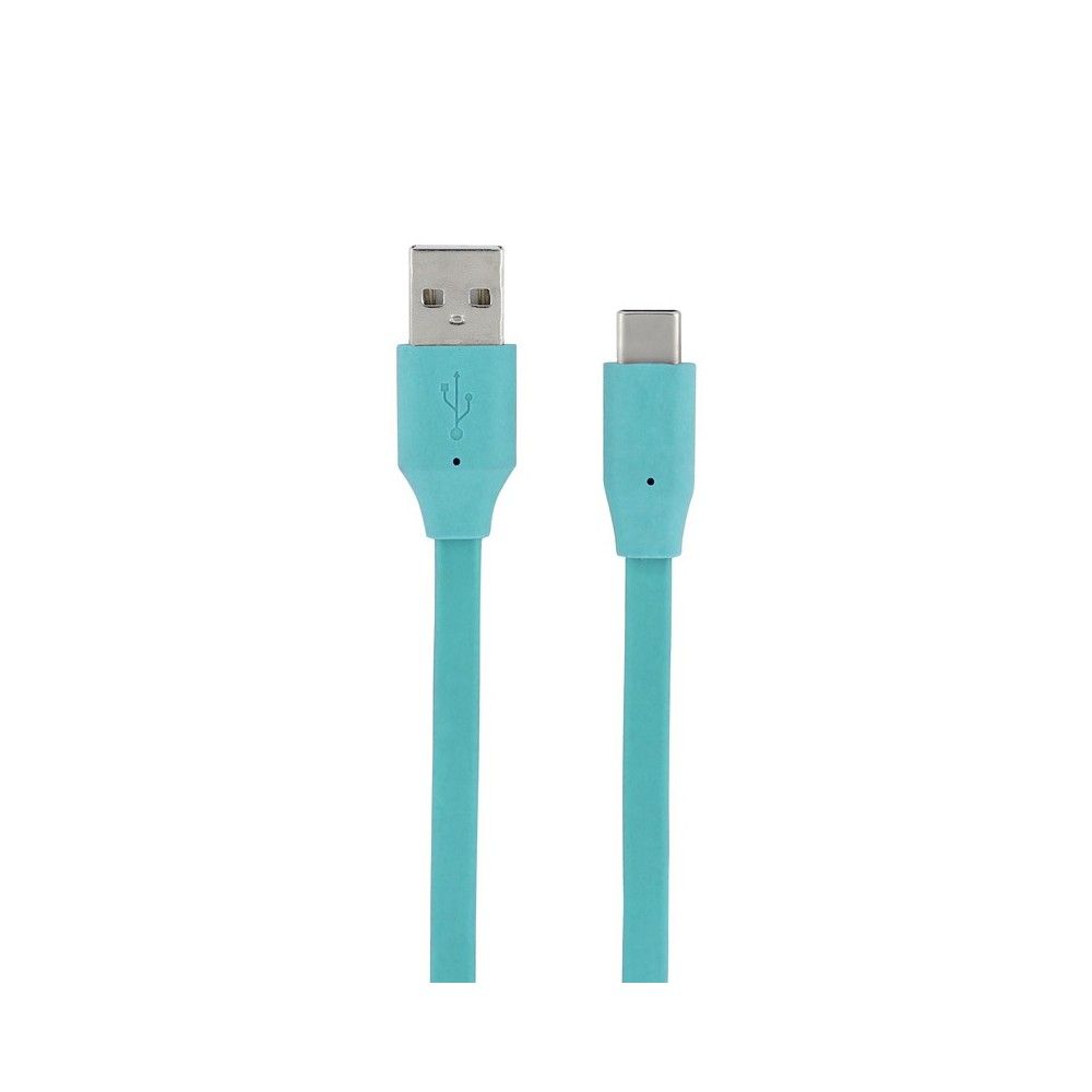 Mooov Flat USB Type C to USB A Cable, 1m, Mint Green