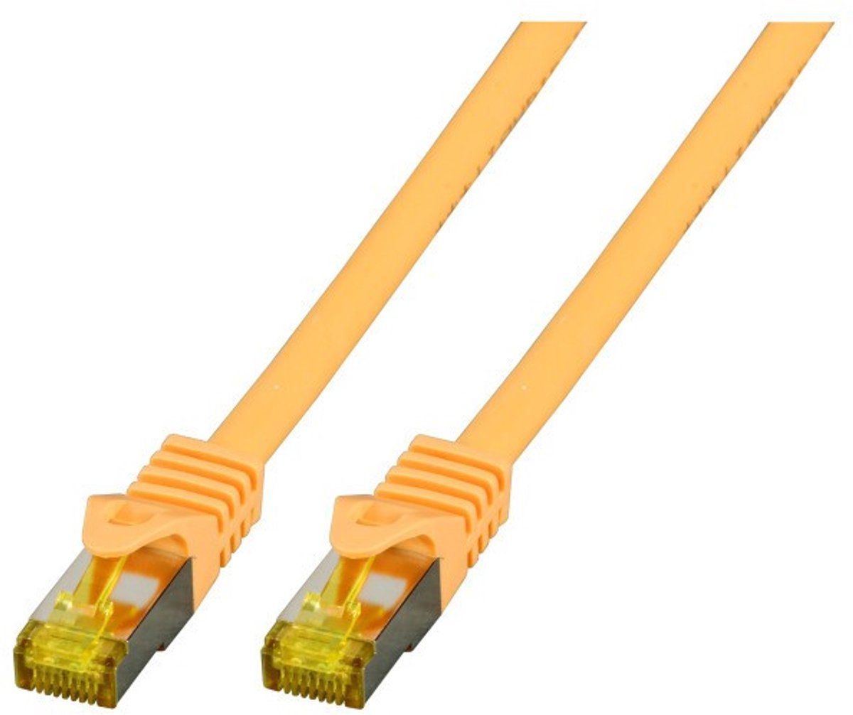 EFB-Elektronik - Cordon de raccordement - RJ-45 (M) pour RJ-45 (M) - SFTP, PiMF - CAT 7 (câble)/CAT 6a (connecteurs) - sans halogène, moulé - jaune