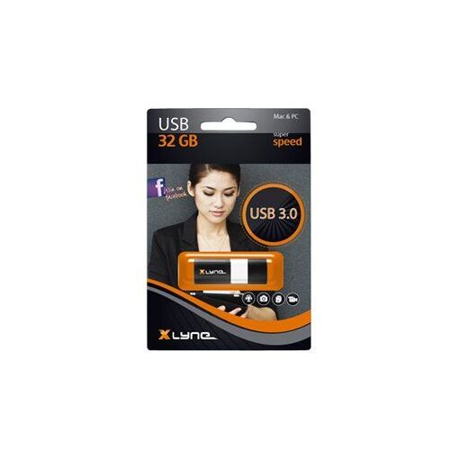Llave USB 3.0 XLyne Wave 32 GB Negro Blanco