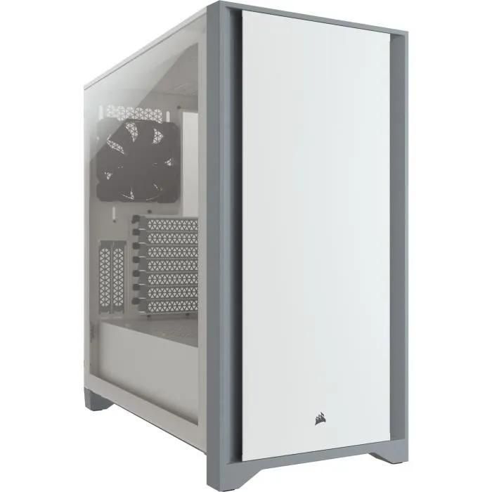Corsair 4000D Mid-Tower PC Case - White with Tempered Glass Panel