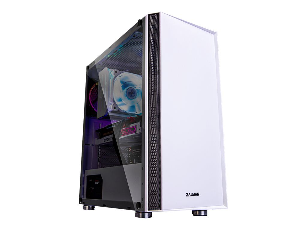 Zalman R2 Mid-Tower ATX PC Case with Glass Panel - White