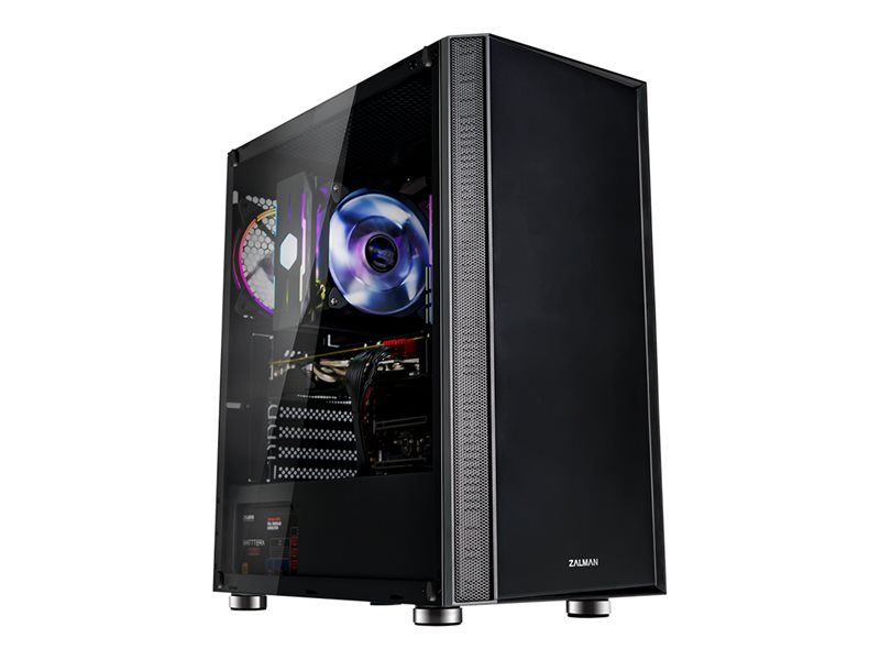 Zalman R2 Mid-Tower E-ATX PC Case with Glass Panel - Black