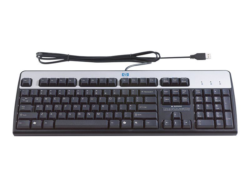 HP Standard Keyboard - USB - Norwegian - Silver, Carbonite