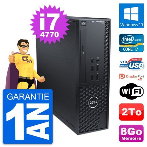 Dell Precision T1700 SFF Computer - Intel i7-4770, 8GB RAM, 2TB Storage, Windows 10, WiFi