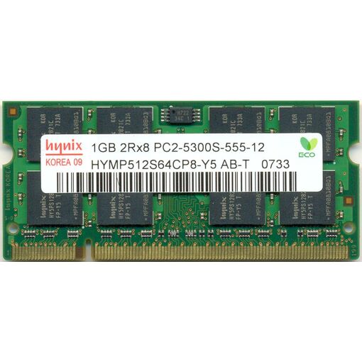 Hynix 1GB SO DIMM DDR2 Memory - 200-Pin - PC5300 - 667MHz - CL5 (HYMP512S64CP8-Y5)