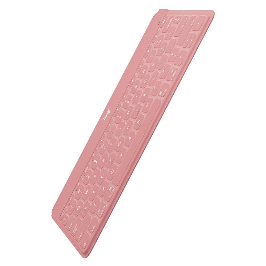 Teclado inalámbrico Logitech Keys-To-Go con conexión Bluetooth y teclado QWERTY en italiano rosa pastel para iPad, iPhone y TV de Apple