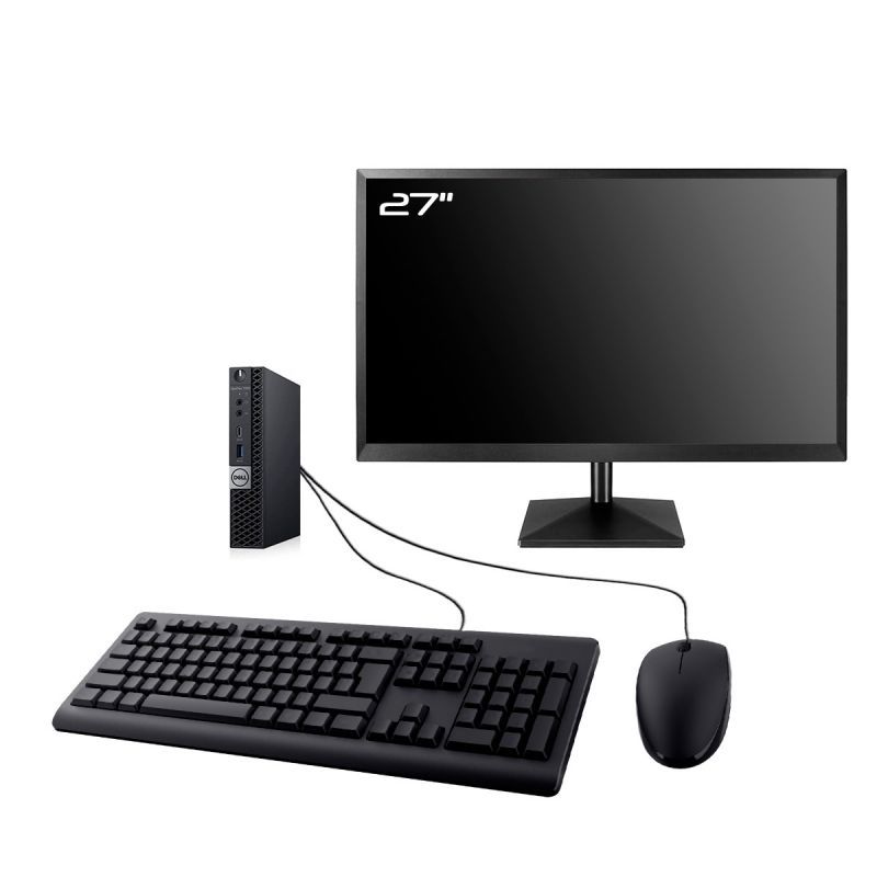 Dell OptiPlex 7060 Micro PC - 27" Screen, Intel i3-8100T, 16GB RAM, 960GB SSD, Windows 11