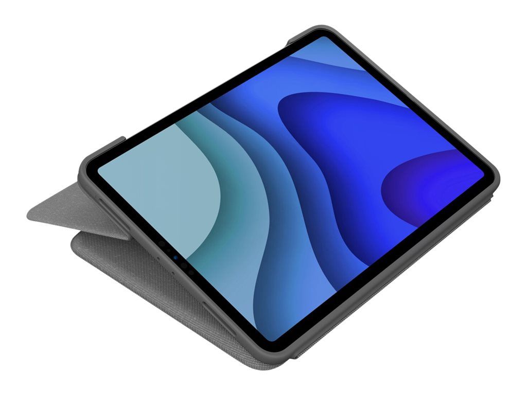 Logitech Folio Touch - Teclado y funda con trackpad - retroiluminado - conectador Apple Smart - AZERTY - Español - gris Oxford - para Apple iPad Air de 10,9 pulgadas (4ª generación, 5ª generación)