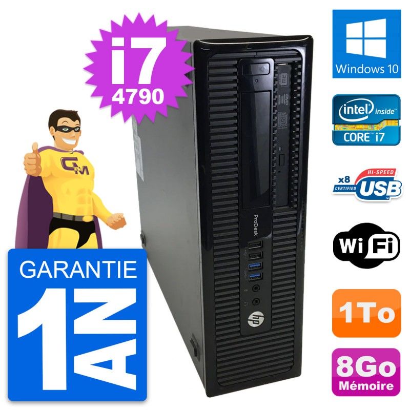HP ProDesk 400 G1 SFF Computer - Intel i7-4790, 8GB RAM, 1TB HDD, Windows 10, WiFi
