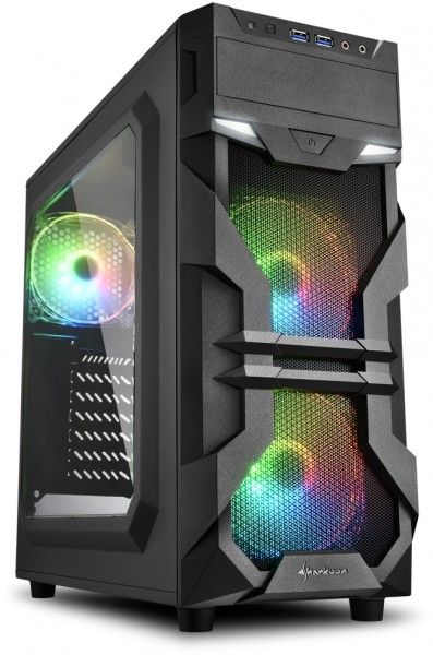 Sharkoon VG7-W RGB Mid Tower ATX Case with Window - Black