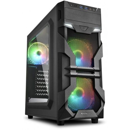 Sharkoon VG7-W RGB Mid Tower ATX Case with Window - Black