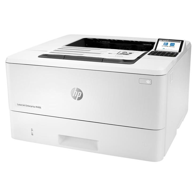 HP LaserJet Enterprise M406dn Printer - Monochrome - 2-Sided Printing - Laser - A4/Legal - 1200 x 1200 dpi - Up to 40 ppm - 350-Sheet Capacity - USB 2.0, Gigabit LAN, USB 2.0 Host