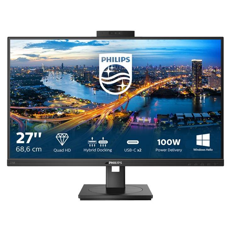Philips B Line 27-inch LED Monitor - QHD 2560x1440 @ 75Hz - IPS - 300 cd/m² - 1000:1 - 4ms - HDMI, DisplayPort, USB-C - Speakers - Black
