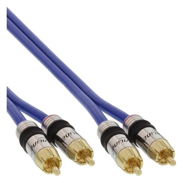 INTOS ELECTRONIC InLine Premium Audio Cable - 15m Double Shielded Coaxial RCA to RCA Male