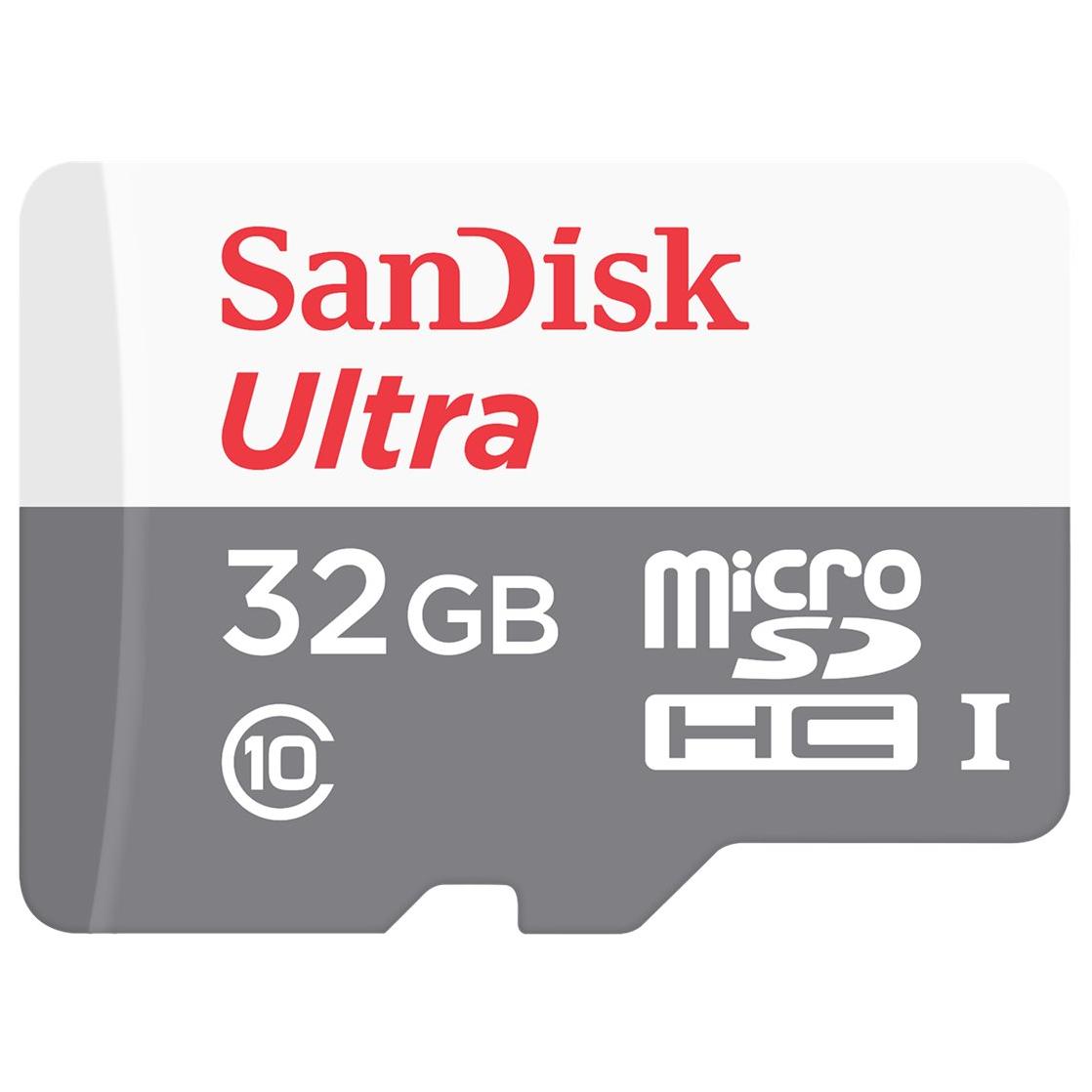 SanDisk Ultra MicroSDHC Card (UHS-I, Class 10) - 32GB with Adapter