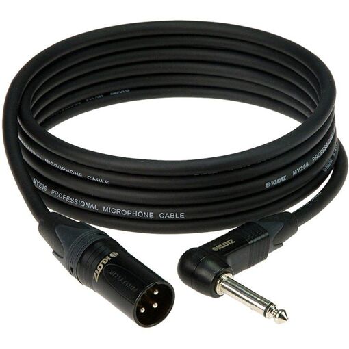 Klotz 2JB1-M100 Neutrik XLR 3br. Male to Mono Jack Bent Cable, 10m