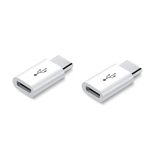 INF Double Android to USB-C Short Adapter - White