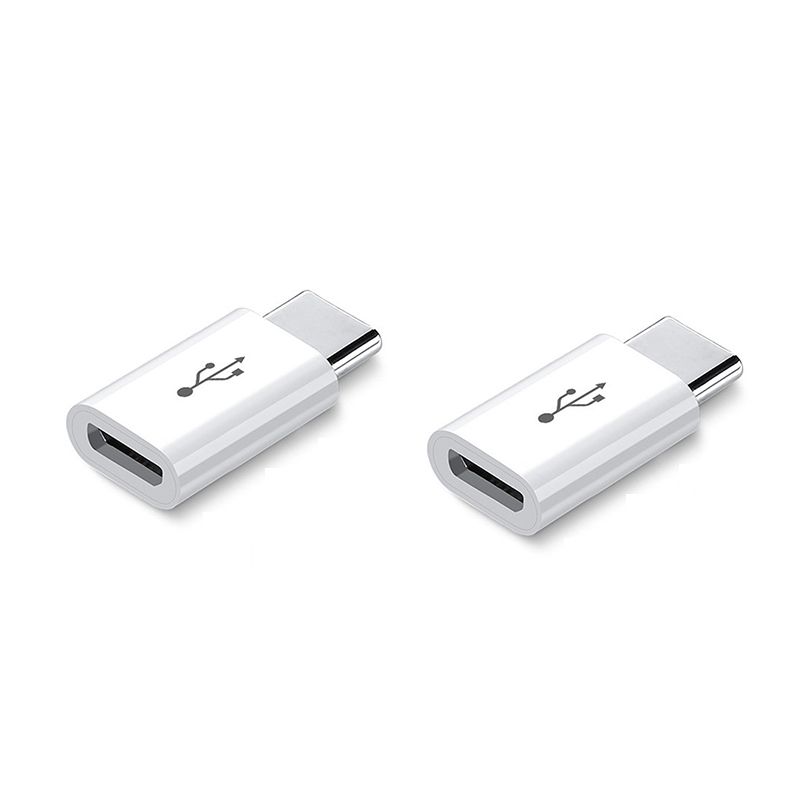 INF Double Android to USB-C Short Adapter - White