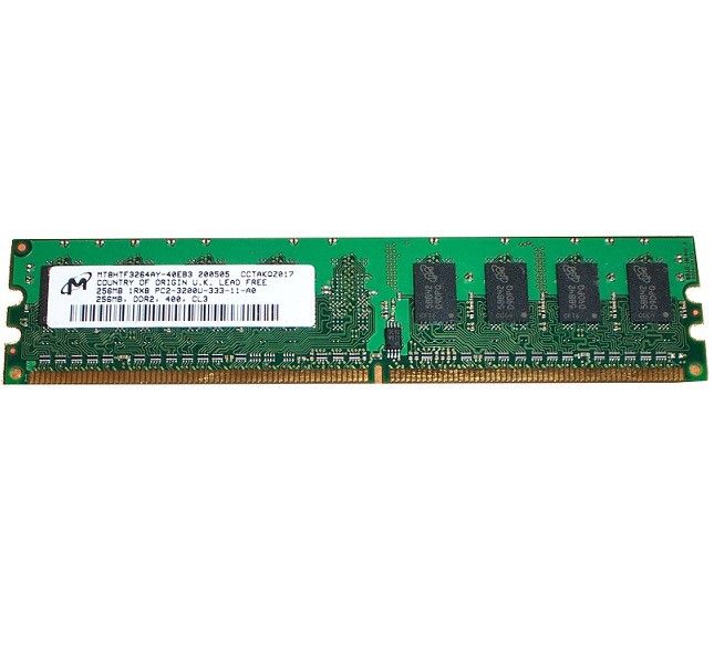 Modulo de memoria RAM Micron 256 MB DDR2 - PC2-3200U MT8HTF3264AY-40EB3 (1Rx8, CL3)