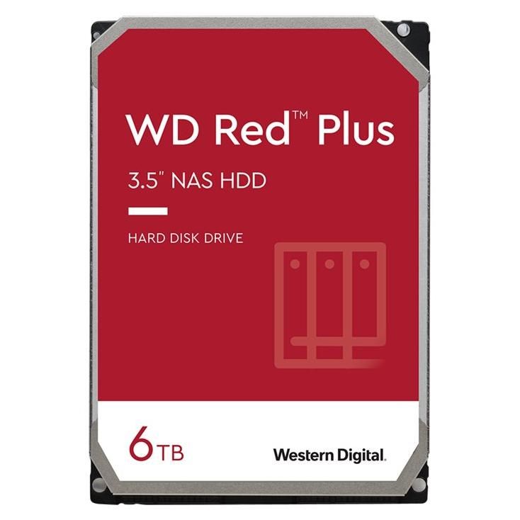 Western Digital Red Plus 6TB Internal Hard Drive - 3.5" SATA 6Gb/s, 5400 RPM, 128MB Cache