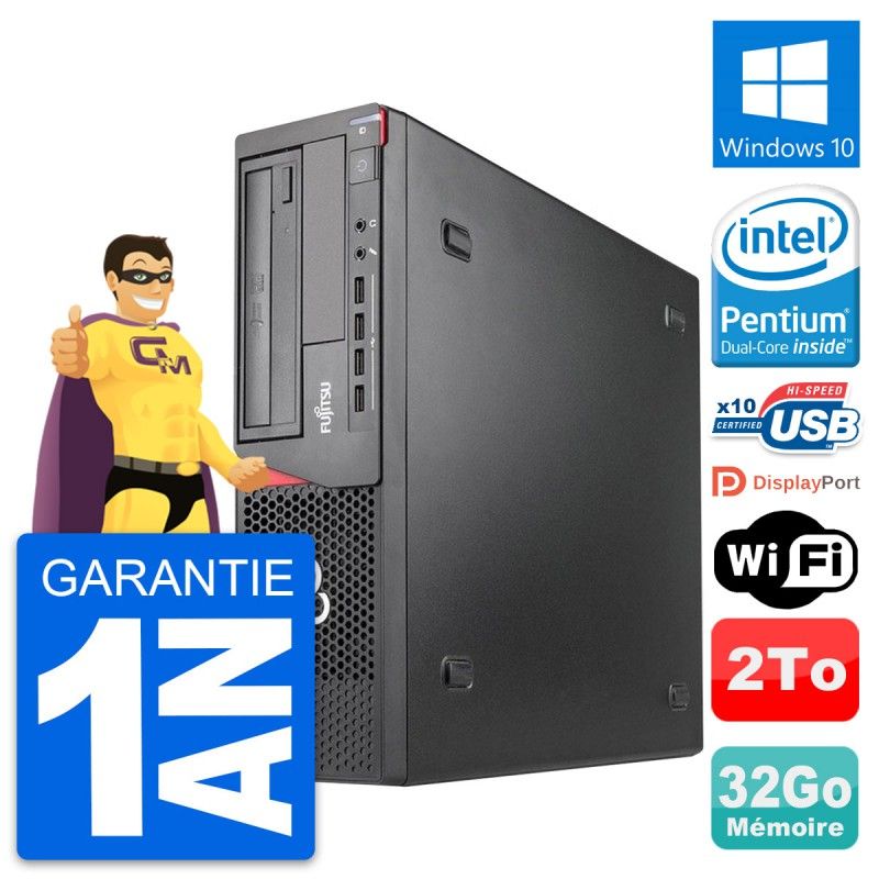 Fujitsu Esprimo E920 DT Desktop Computer - Intel Pentium G3220, 32GB RAM, 2TB HDD, Windows 10, WiFi