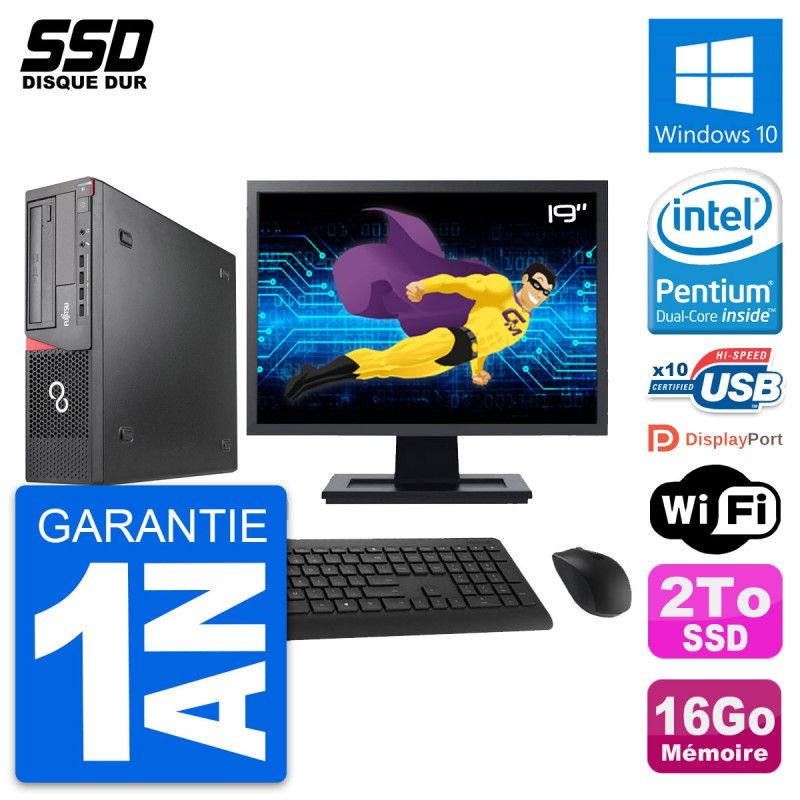 Fujitsu E920 DT 19-Inch PC - Intel G3220, 16GB RAM, 2TB SSD, Windows 10, WiFi