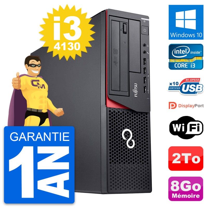 Fujitsu Esprimo E920 DT Desktop PC - Intel Core i3-4130, 8GB RAM, 2TB HDD, Windows 10, WiFi