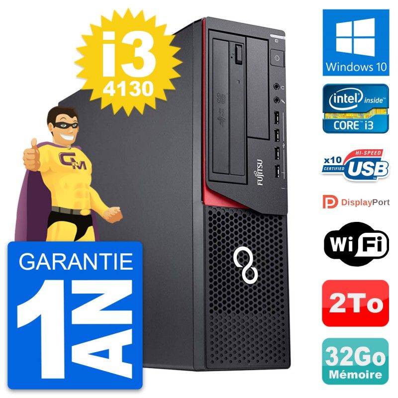 Fujitsu Esprimo E920 DT Desktop PC - Intel i3-4130, 32GB RAM, 2TB Hard Drive, Windows 10, WiFi