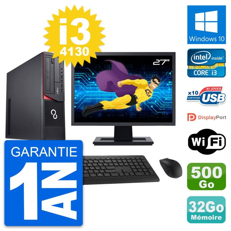 Fujitsu E920 DT 27-Inch Computer - Intel i3, 32GB RAM, 500GB Storage, Windows 10