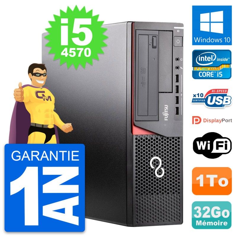 Fujitsu Esprimo E920 DT Desktop PC - Intel i5-4570, 32GB RAM, 1TB HDD, Windows 10, WiFi