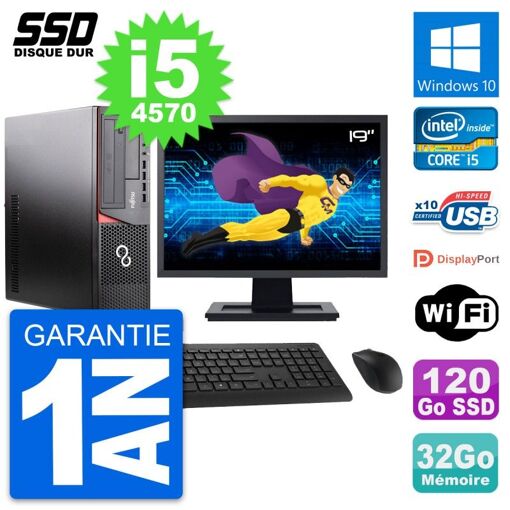 Fujitsu E920 DT 19-inch PC - Intel i5, 32GB RAM, 120GB SSD, Windows 10, Wifi