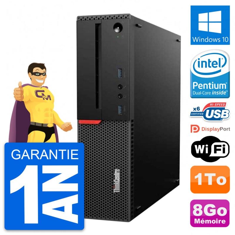 Lenovo ThinkCentre M700 SFF Desktop Computer - Intel G4400, 8GB RAM, 1TB HDD, Windows 10, WiFi