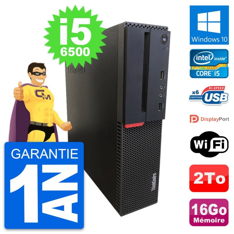 Lenovo ThinkCentre M700 SFF Desktop - Intel i5-6500, 16GB RAM, 2TB Storage, Windows 10, Wifi