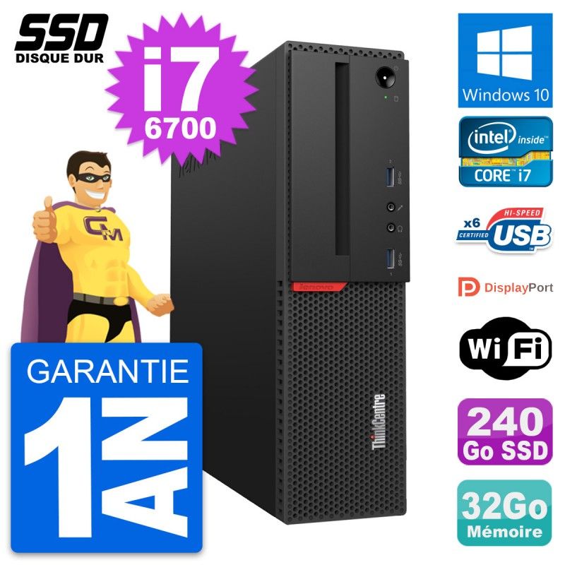 Lenovo ThinkCentre M700 SFF - Intel i7-6700, 32GB RAM, 240GB SSD, Windows 10, WiFi