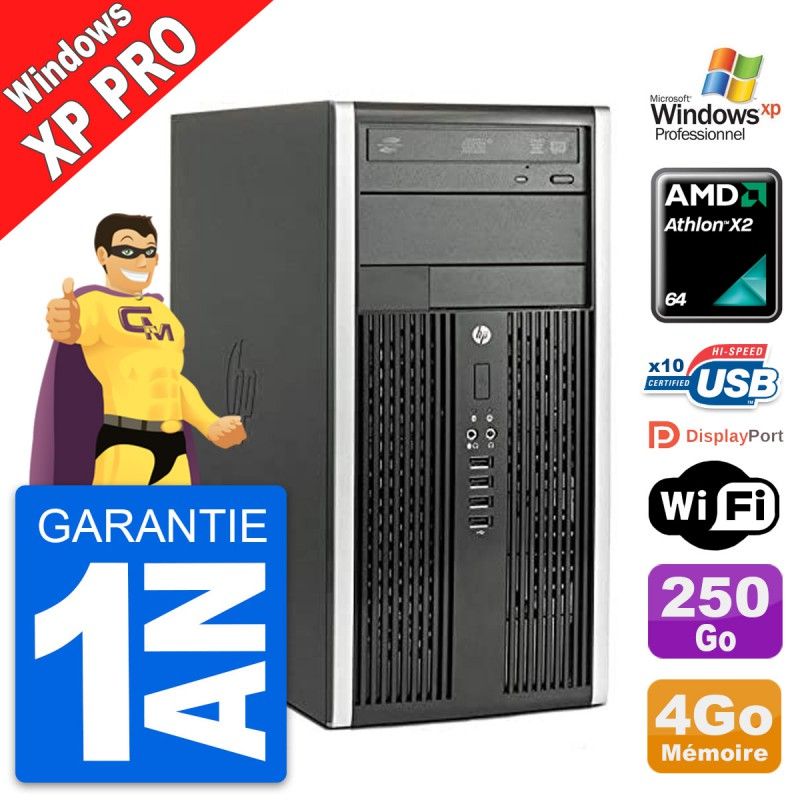 HP Tour 6005 Pro CMT - AMD Athlon II X2, 4GB RAM, 250GB HDD, Windows XP
