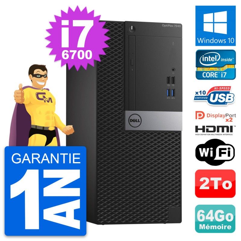 Dell OptiPlex 7040 Desktop PC - Core i7, 64GB RAM, 2TB Storage
