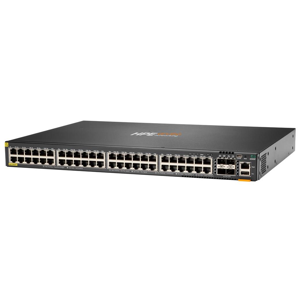 HP Aruba 6300F Managed Switch - C3, 48x 10/100/1000 (PoE+), 4x 50GbE SFP56