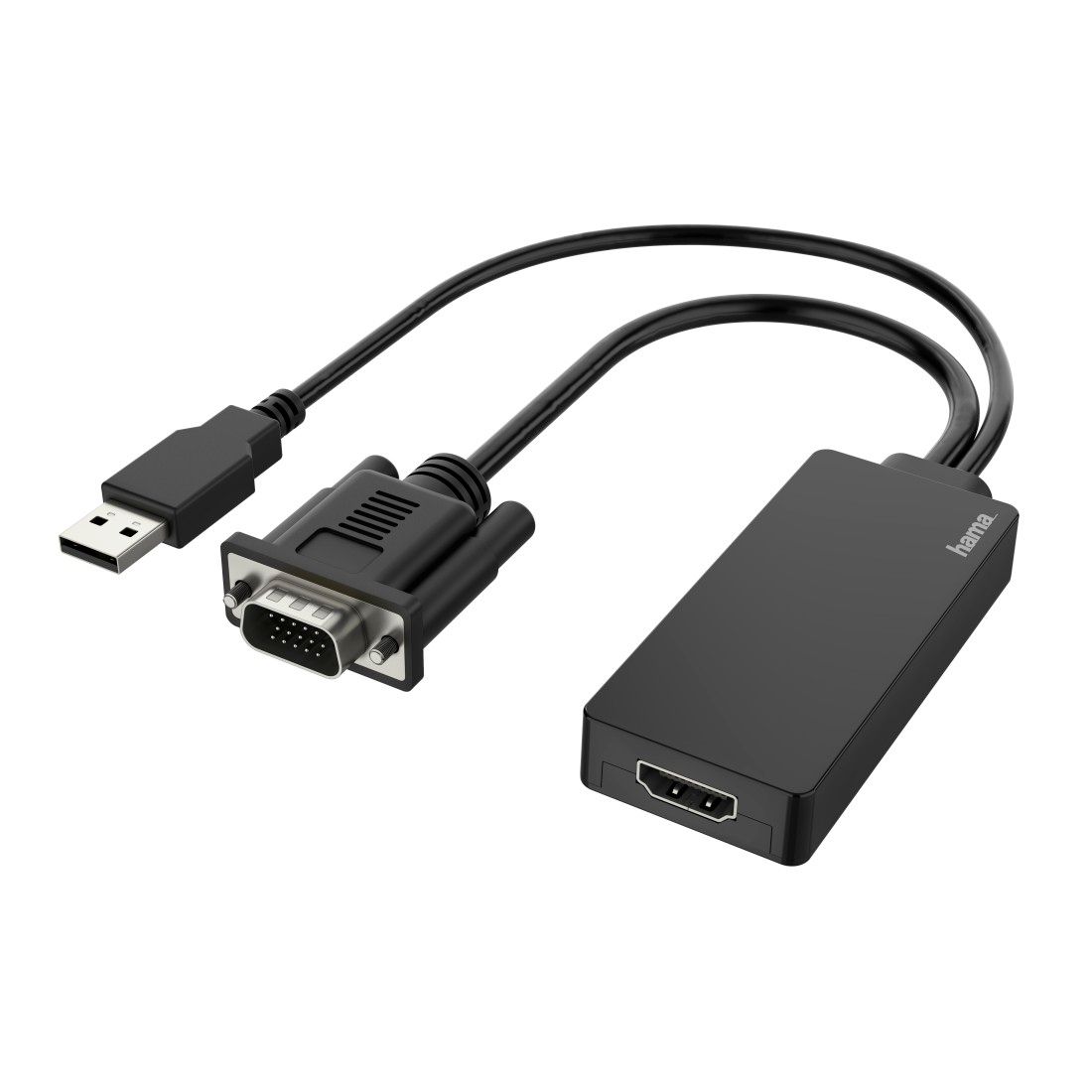 Adaptador Hama VGA a HDMI con USB - Femenino a Masculino, Full HD 1080p