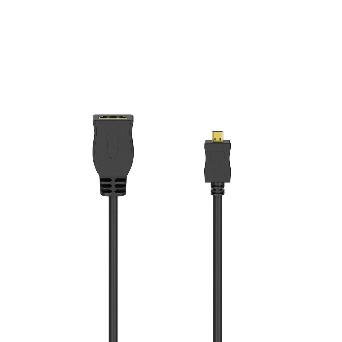 Adaptador HDMI Hama - Macho Tipo-D a Hembra Tipo-A con Ethernet, Dorado