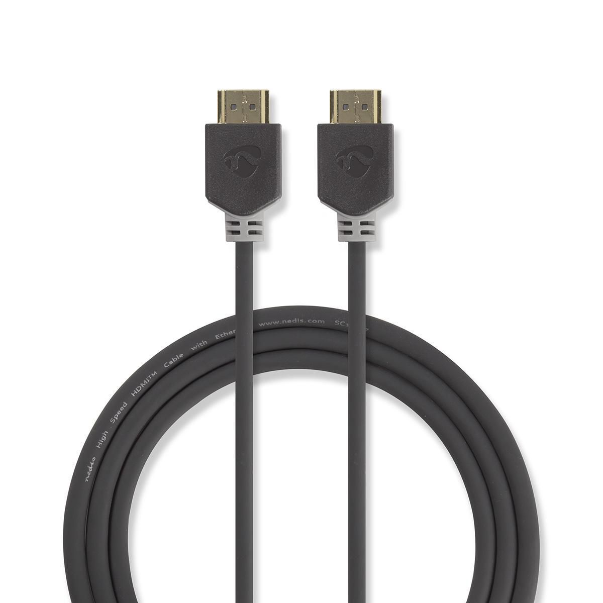 Câble HDMI Nedis - Connecteur HDMI Haute Vitesse - 1,0 m Gris Anthracite