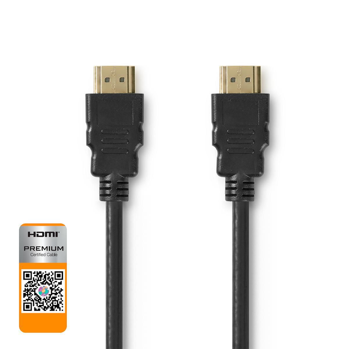 Nedis Premium High-Speed HDMI Cable with Ethernet Connector, 1m Black